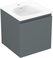 Mexen Orio kúpeľňová skrinka 45 cm s umývadlom Vela, 1 zásuvka, grafit mat/biela mat - 91A10-04547-1-BF66-W23M01