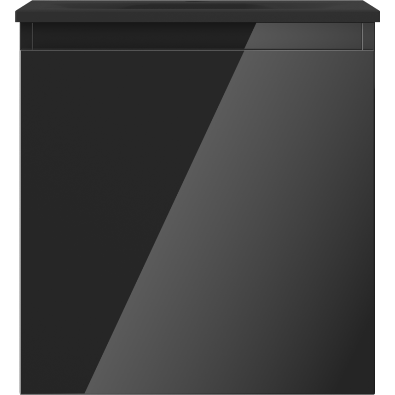 Mexen Orio kúpeľňová skrinka 45 cm s umývadlom Vela, 1 zásuvka, čierny lesk/čierna matná - 91A10-04547-1-BF70-W23M71