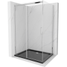 Mexen Omega posuvná sprchová kabína 120 x 90 cm, transparentná, chróm + vanička Flat, čierna - 825-120-090-01-00-4070