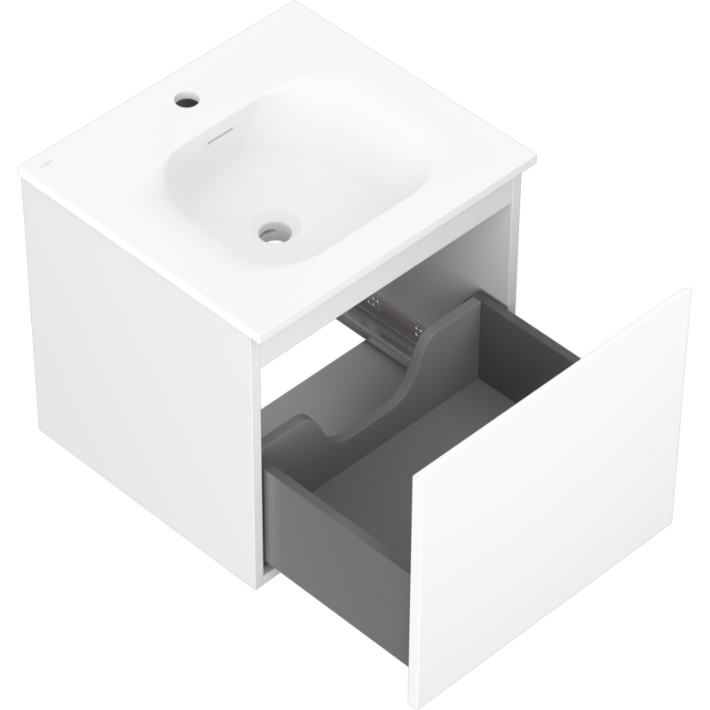 Mexen Orio kúpeľňová skrinka 50 cm s umývadlom Vela, 1 zásuvka, biela matná - 91A10-05047-1-BF01-W23M01