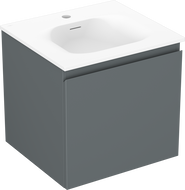 Mexen Orio kúpeľňová skrinka 50 cm s umývadlom Vela, 1 zásuvka, grafitová matná/biela matná - 91A10-05047-1-BF66-W23M01