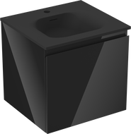 Mexen Orio kúpeľňová skrinka 50 cm s umývadlom Vela, 1 zásuvka, čierny lesk/čierny mat - 91A10-05047-1-BF70-W23M71