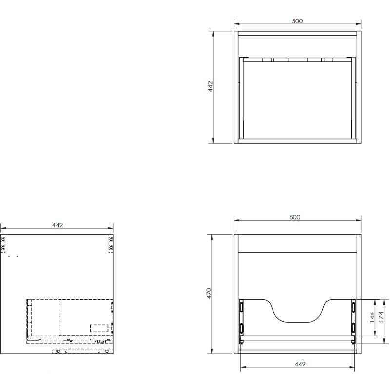 Mexen Orio kúpeľňová skrinka 50 cm s umývadlom Vela, 1 zásuvka, čierna matná - 91A10-05047-1-BF71-W23M71