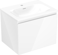 Mexen Orio kúpeľňová skrinka 60 cm s umývadlom Vela, 1 zásuvka, biely lesk - 91A10-06047-1-BF00-W23M00