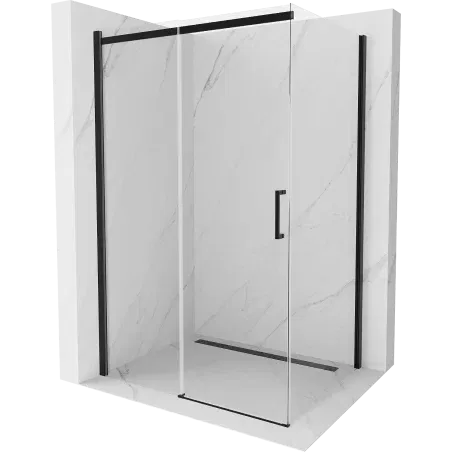 Mexen Omega posuvná sprchová kabína 100 x 80 cm, transparentná, čierna - 825-100-080-70-00