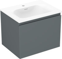 Mexen Orio kúpeľňová skrinka 60 cm s umývadlom Vela, 1 zásuvka, grafit mat/biela mat - 91A10-06047-1-BF66-W23M01