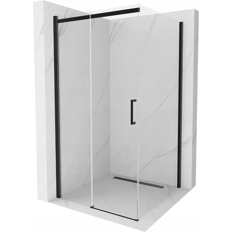 Mexen Omega 100 x 100 cm posuvná sprchová kabína, transparentná, čierna - 825-100-100-70-00