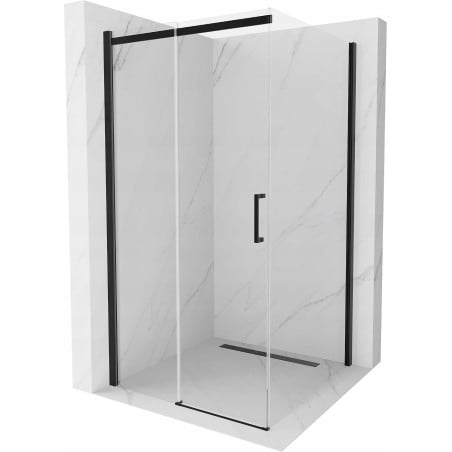 Mexen Omega posuvná sprchová kabína 100 x 100 cm, transparentná, čierna - 825-100-100-70-00