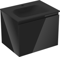 Mexen Orio kúpeľňová skrinka 60 cm s umývadlom Vela, 1 zásuvka, čierny lesk/čierna matná - 91A10-06047-1-BF70-W23M71