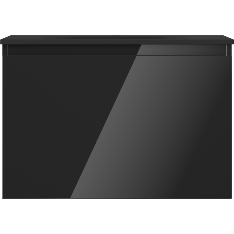 Mexen Orio kúpeľňová skrinka 70 cm s umývadlom Vela, 1 zásuvka, čierny lesk/čierny mat - 91A10-07047-1-BF70-W23M71