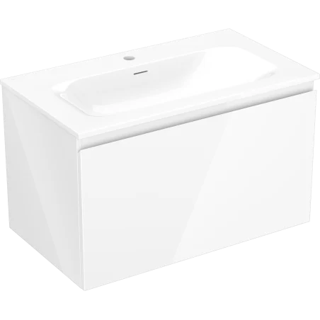 Mexen Orio kúpeľňová skrinka 80 cm s umývadlom Vela, 1 zásuvka, biela lesk - 91A10-08047-1-BF00-W23M00
