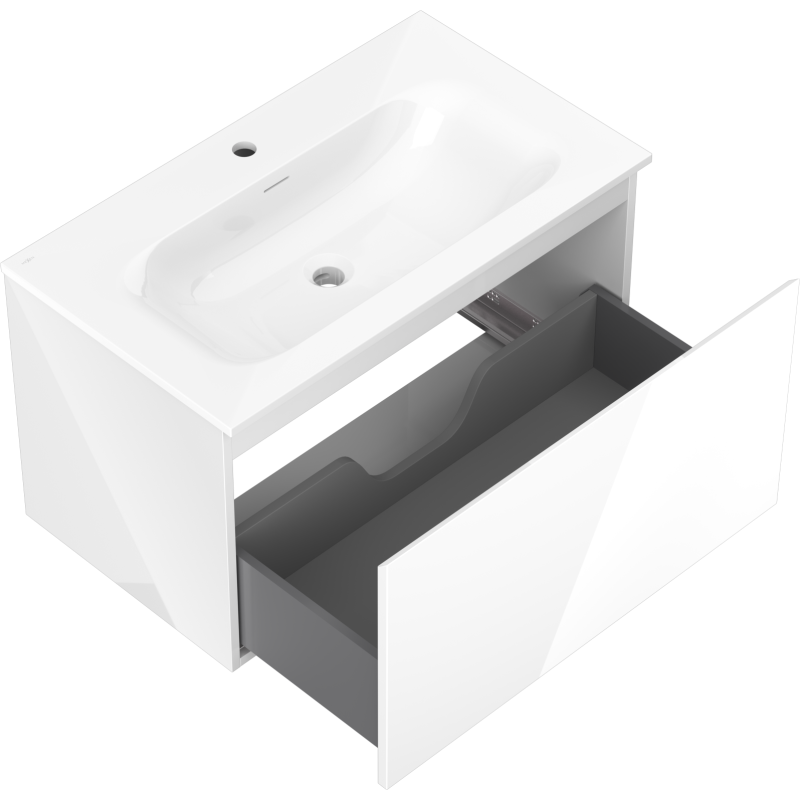 Mexen Orio kúpeľňová skrinka 80 cm s umývadlom Vela, 1 zásuvka, biela lesk - 91A10-08047-1-BF00-W23M00
