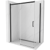 Mexen Omega sprchová kabína posuvná 130 x 70 cm, priehľadná, čierna - 825-130-070-70-00