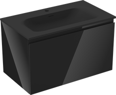 Mexen Orio kúpeľňová skrinka 80 cm s umývadlom Vela, 1 zásuvka, čierny lesk/čierny mat - 91A10-08047-1-BF70-W23M71