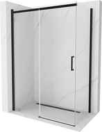 Mexen Omega sprchová kabína, posuvné dvere 140 x 80 cm, transparentnéné, čierna - 825-140-080-70-00
