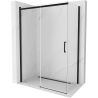 Mexen Omega posuvná sprchová kabína 150 x 80 cm, transparentná, čierna - 825-150-080-70-00