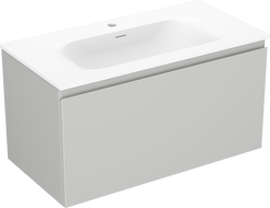 Mexen Orio kúpeľňová skrinka 90 cm s umývadlom Vela, 1 zásuvka, sivá matná/biela matná - 91A10-09047-1-BF62-W23M01