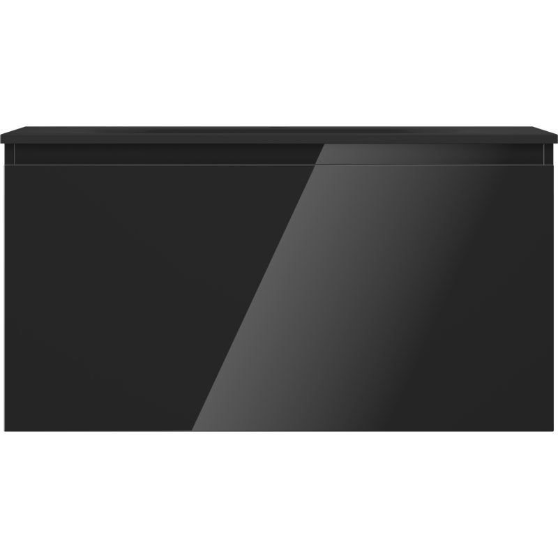 Mexen Orio kúpeľňová skrinka 90 cm s umývadlom Vela, 1 zásuvka, čierny lesk/čierny mat - 91A10-09047-1-BF70-W23M71