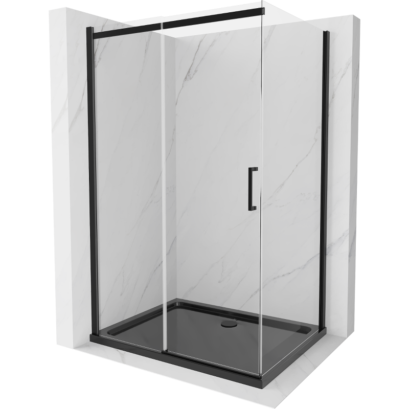 Mexen Omega posuvná sprchová kabína 120 x 90 cm, transparentná, čierna + sprchová vanička Flat, čierna - 825-120-090-70-00-4070?