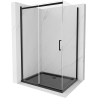 Mexen Omega sprchový kút posuvný 120 x 90 cm, transparentný, čierny + vanička Flat, čierna - 825-120-090-70-00-4070B