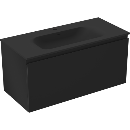 Mexen Orio kúpeľňová skrinka 100 cm s umývadlom Vela, 1 zásuvka, čierna mat - 91A10-10047-1-BF71-W23M71
