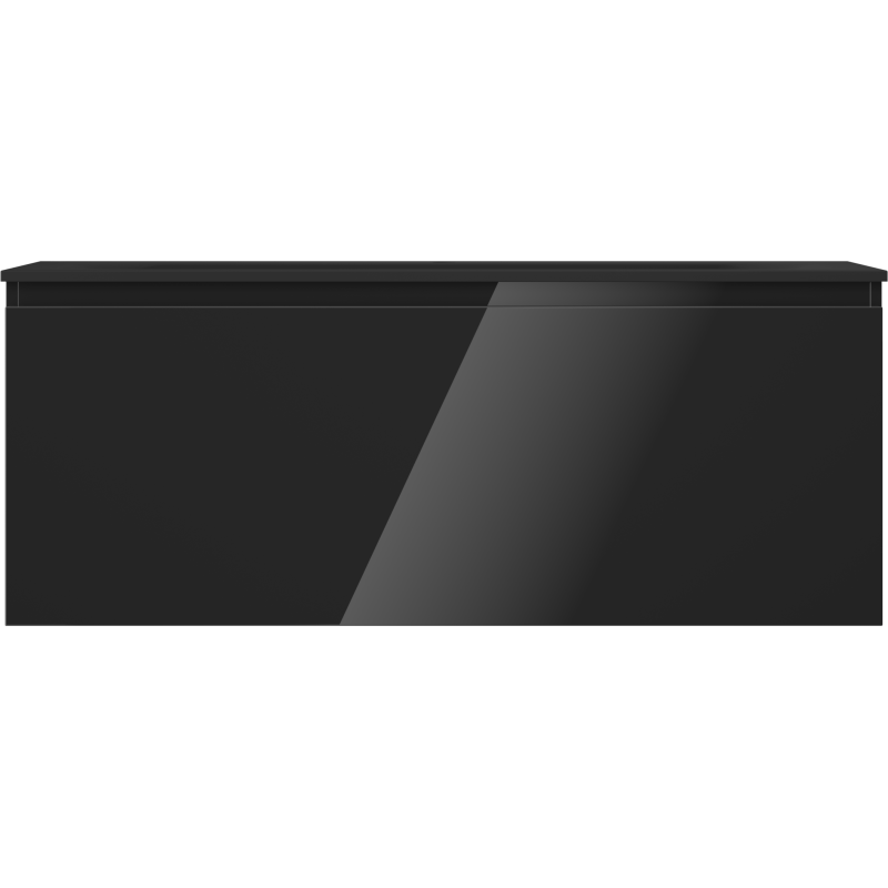 Mexen Orio kúpeľňová skrinka 120 cm s umývadlom Vela, 1 zásuvka, čierny lesk/čierny mat - 91A10-12047-1-BF70-W23M71