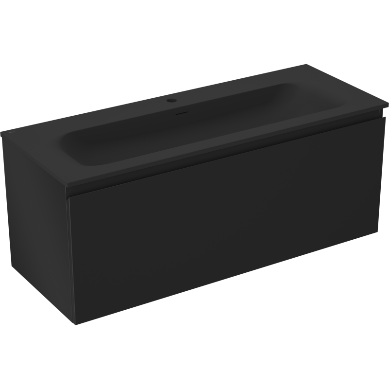Mexen Orio kúpeľňová skrinka 120 cm s umývadlom Vela, 1 zásuvka, čierny mat - 91A10-12047-1-BF71-W23M71