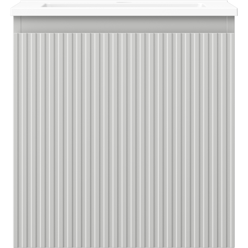 Mexen Rivel kúpeľňová skrinka 45 cm s umývadlom Otis, 1 zásuvka, ryhovaná, sivá matná/biela matná - 91A20-04547-1-BF62-W18M01