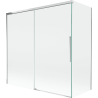 Mexen Rox, 2-krídlový posuvný vaňový paraván 160 + 80 x 150 cm, transparentný, chróm - 8C9-160-080-01-00