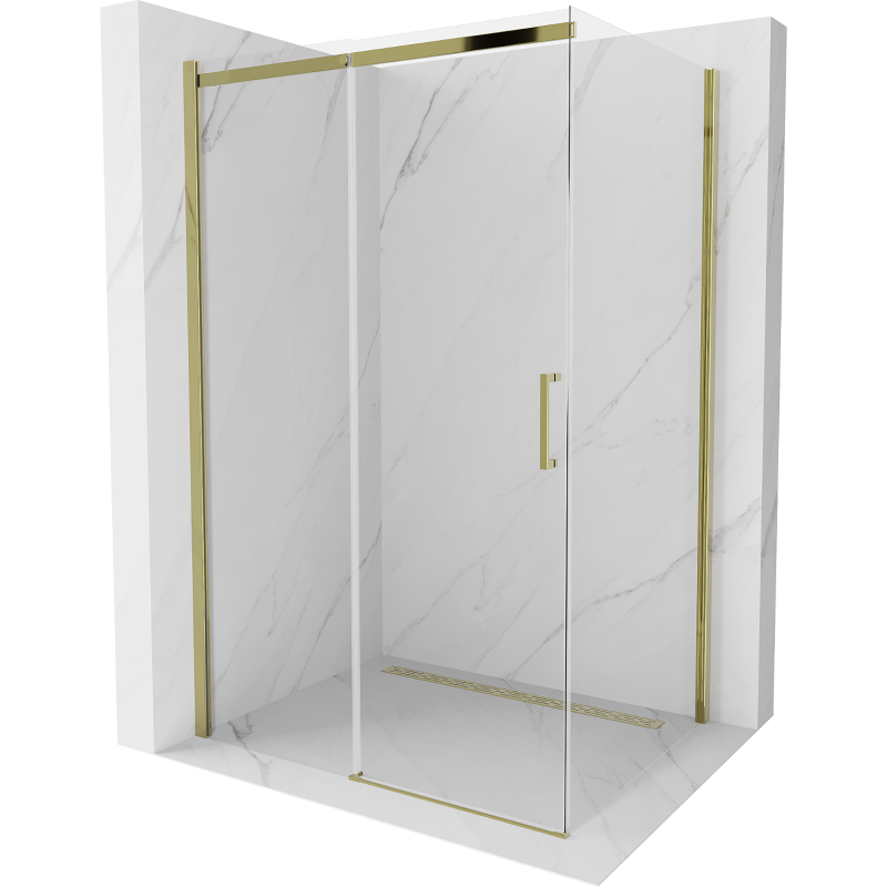 Mexen Omega posuvná sprchová kabína 100 x 80 cm, priehľadná, zlatá - 825-100-080-50-00