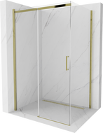 Mexen Omega sprchová kabína, posuvné dvere 100 x 80 cm, transparentnéné, zlatá - 825-100-080-50-00