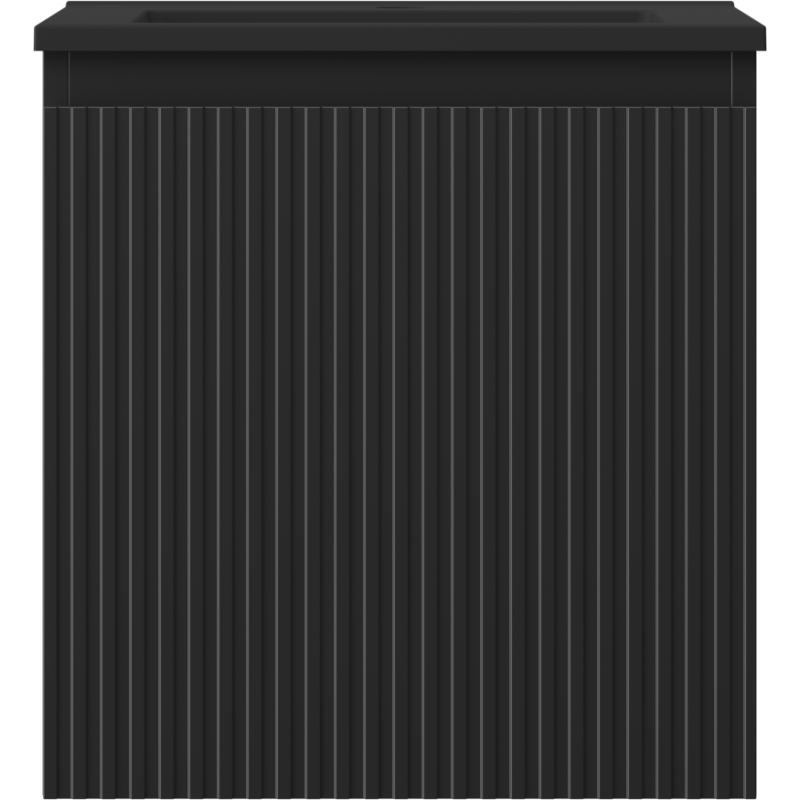 Mexen Rivel kúpeľňová skrinka 45 cm s umývadlom Otis, 1 zásuvka, s drážkami, čierna mat - 91A20-04547-1-BF71-W18M71