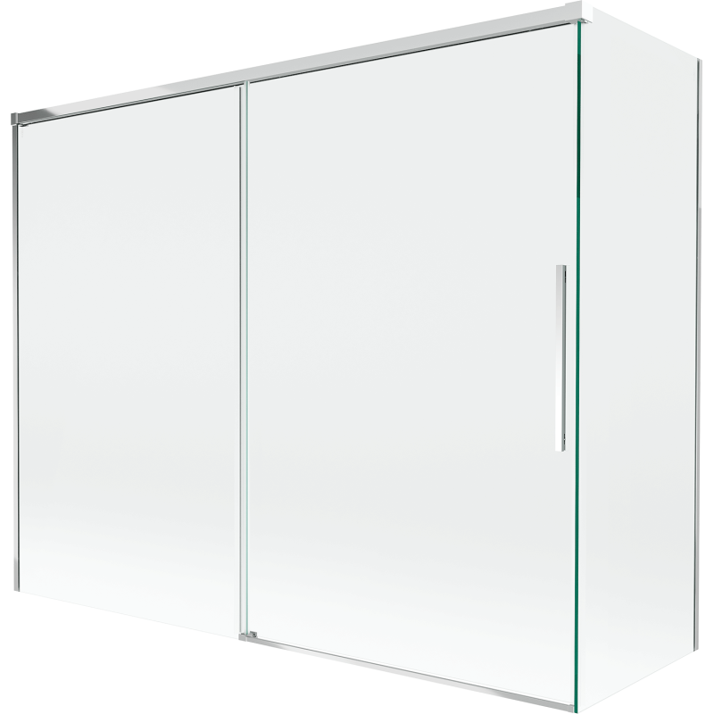 Mexen Rox sprchový záves dvojkrídlový zasúvací 190 + 80 x 150 cm, transparentný, chróm - 8C9-190-080-01-00