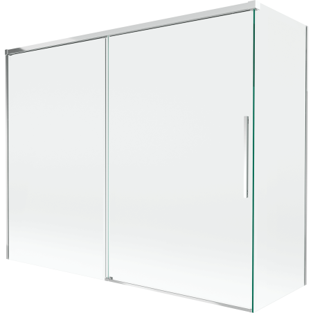 Mexen Rox sprchový záves dvojkrídlový zasúvací 190 + 80 x 150 cm, transparentný, chróm - 8C9-190-080-01-00