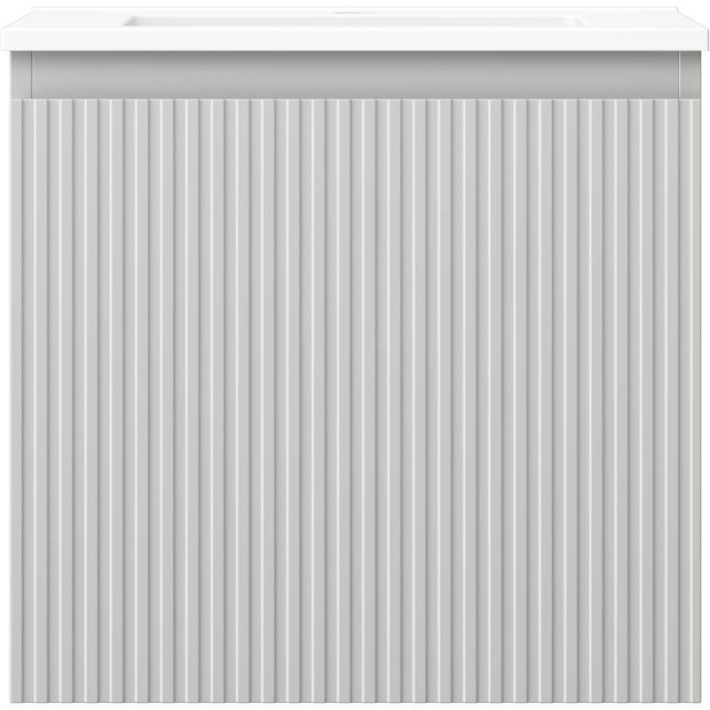 Mexen Rivel kúpeľňová skrinka 50 cm s umývadlom Otis, 1 zásuvka, ryhovaná, šedá matná/biela matná - 91A20-05047-1-BF62-W18M01