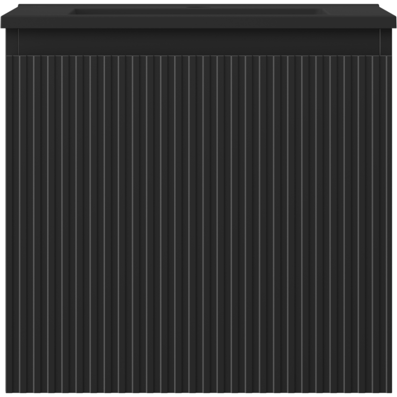 Mexen Rivel kúpeľňová skrinka 50 cm s umývadlom Otis, 1 zásuvka, ryhovaná, čierna matná - 91A20-05047-1-BF71-W18M71