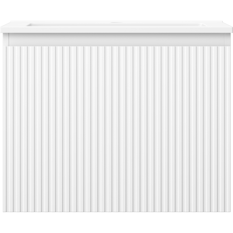 Mexen Rivel kúpeľňová skrinka 60 cm s umývadlom Otis, 1 zásuvka, ryhovaná, biela mat - 91A20-06047-1-BF01-W18M01