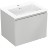 Mexen Rivel kúpeľňová skrinka 60 cm s umývadlom Otis, 1 zásuvka, ryhovaná , sivá matná/biela matná - 91A20-06047-1-BF62-W18M01