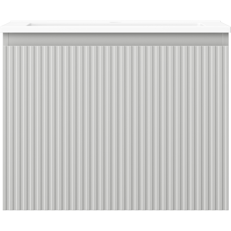 Mexen Rivel kúpeľňová skrinka 60 cm s umývadlom Otis, 1 zásuvka, ryhovaná , sivá matná/biela matná - 91A20-06047-1-BF62-W18M01