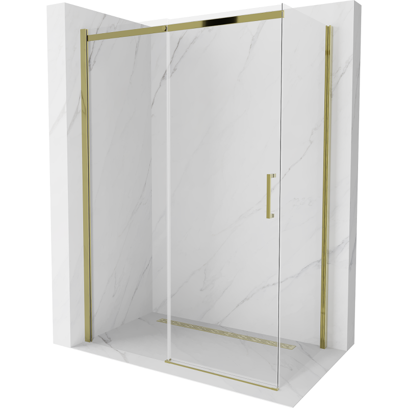 Mexen Omega posuvná sprchová kabína 130 x 70 cm, transparentná, zlatá - 825-130-070-50-00