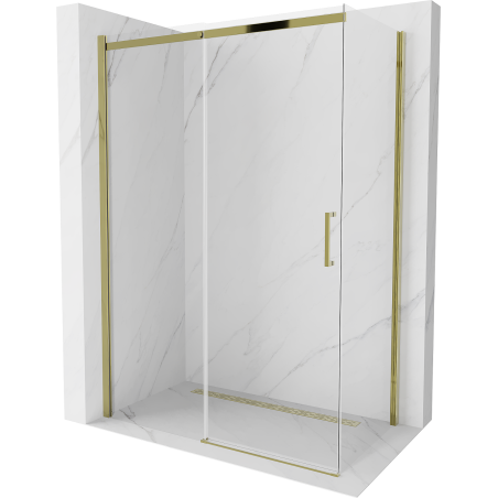Mexen Omega posuvná sprchová kabína 130 x 70 cm, transparentná, zlatá - 825-130-070-50-00