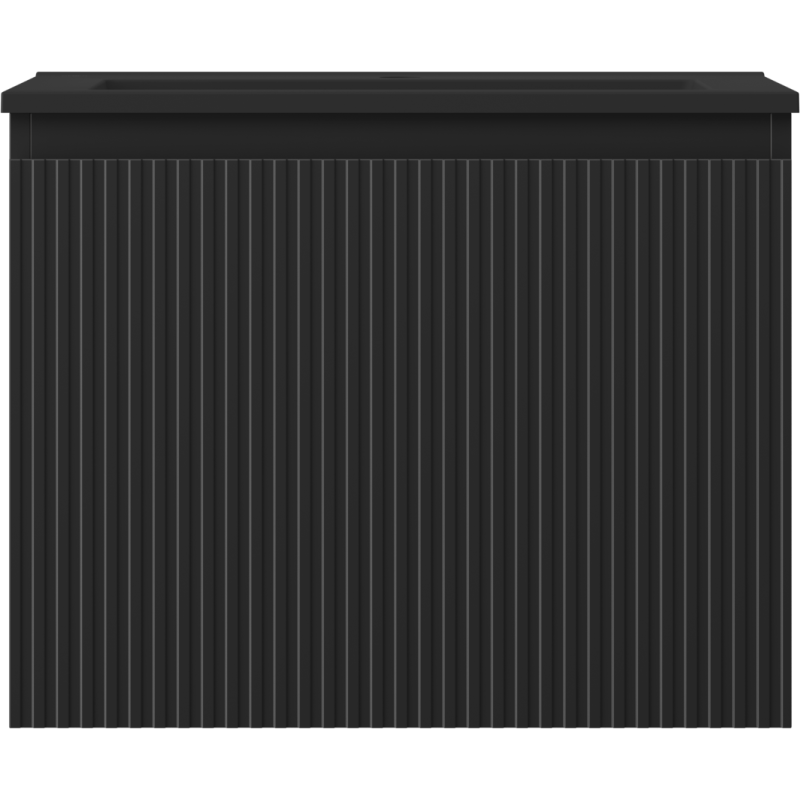 Mexen Rivel kúpeľňová skrinka 60 cm s umývadlom Otis, 1 zásuvka, ryhovaná, čierna matná - 91A20-06047-1-BF71-W18M71