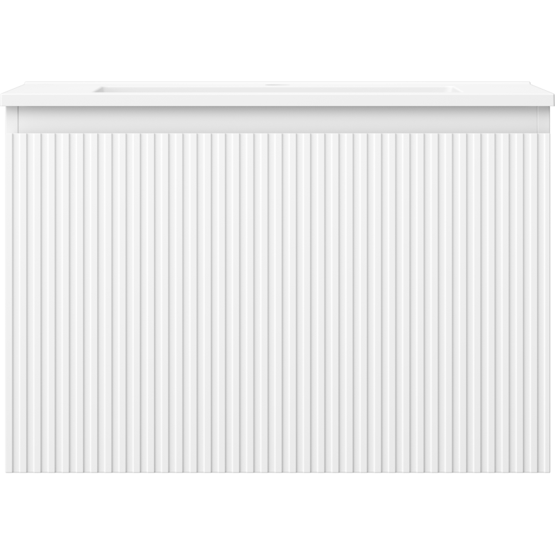 Mexen Rivel kúpeľňová skrinka 70 cm s umývadlom Otis, 1 zásuvka, ryhovaná, biela mat - 91A20-07047-1-BF01-W18M01