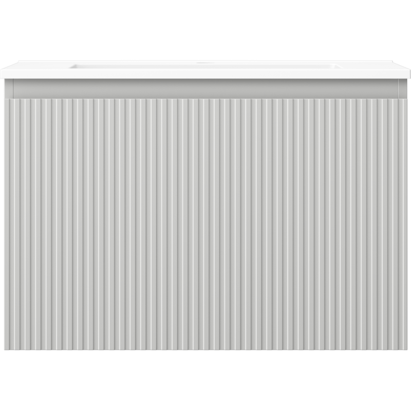 Mexen Rivel kúpeľňová skrinka 70 cm s umývadlom Otis, 1 zásuvka, ryhovaná, sivá matná/biela matná - 91A20-07047-1-BF62-W18M01