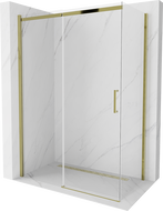 Mexen Omega sprchová kabína, posuvné dvere 140 x 70 cm, transparentnéné, zlatá - 825-140-070-50-00