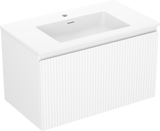 Mexen Rivel kúpeľňová skrinka 80 cm s umývadlom Otis, 1 zásuvka, ryhovaná, biela mat - 91A20-08047-1-BF01-W18M01