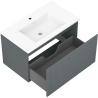 Mexen Rivel kúpeľňová skrinka 80 cm s umývadlom Otis, 1 zásuvka, ryhovaná, grafit mat/biela mat - 91A20-08047-1-BF66-W18M01