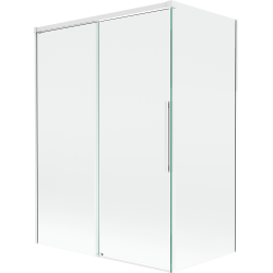 Mexen Rox paraván na vaňu 2-krídlový zasúvací 120 + 70 x 150 cm, transparentný, biely - 8C9-120-070-20-00