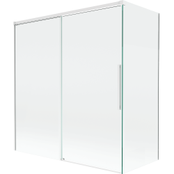 Mexen Rox sprchový záves do vane, 2-krídlová posuvná 150 + 70 x 150 cm, transparentná, biela - 8C9-150-070-20-00