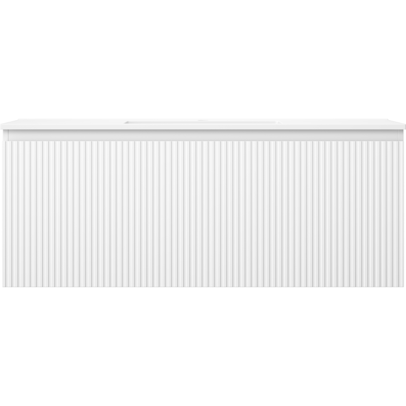 Mexen Rivel kúpeľňová skrinka 120 cm s umývadlom Otis, 1 zásuvka, ryhovaná, biela mat - 91A20-12047-1-BF01-W18M01